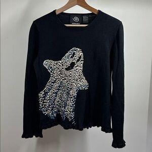 Michael Simon Black Sequin Ghost Top women’s
